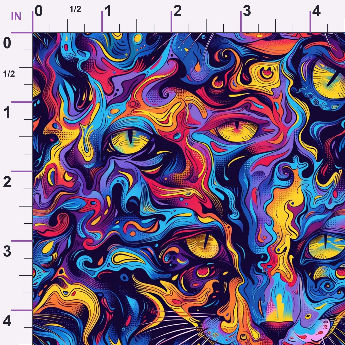 Psychedelic Whiskers Pattern 6 Minky Fabric