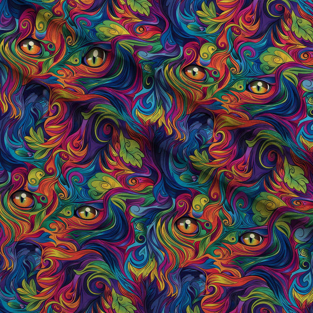 Psychedelic Whiskers Pattern 7 Minky Fabric