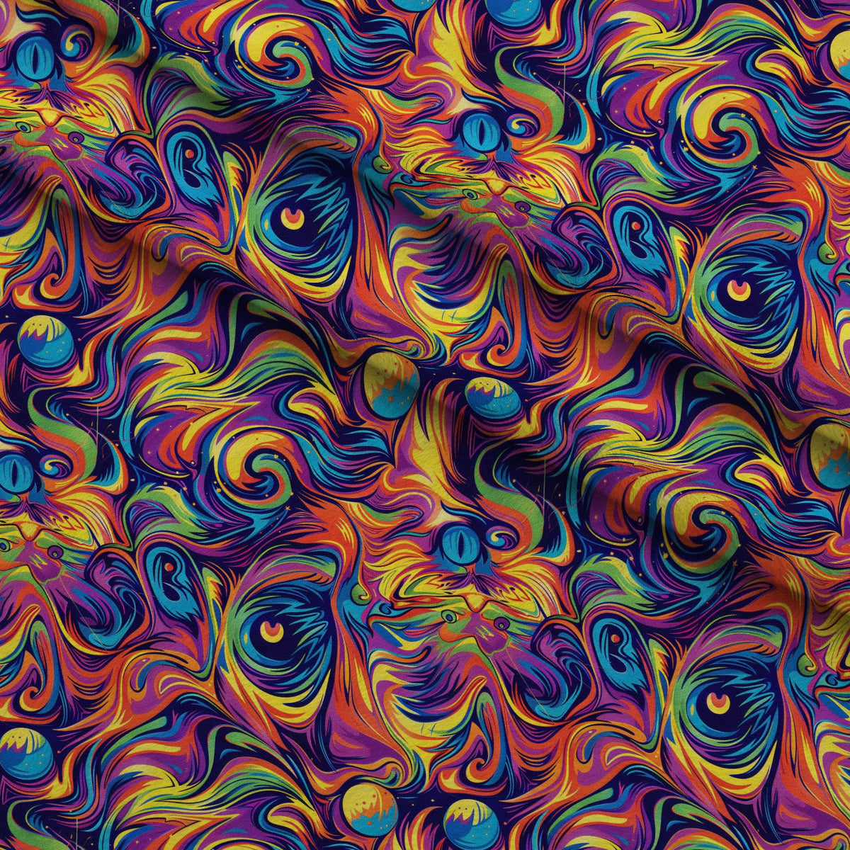 Psychedelic Whiskers Pattern 8 Minky Fabric