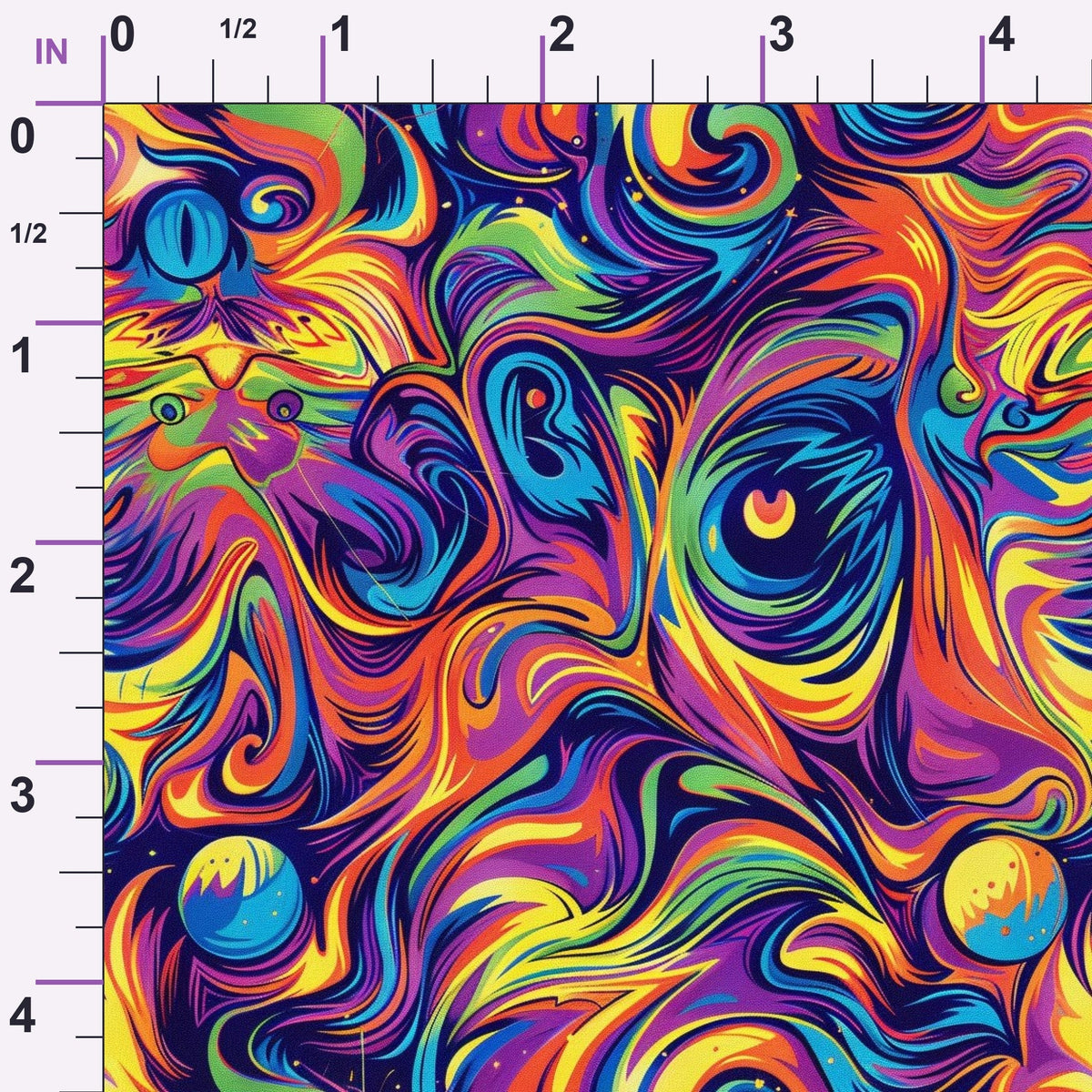 Psychedelic Whiskers Pattern 8 Minky Fabric