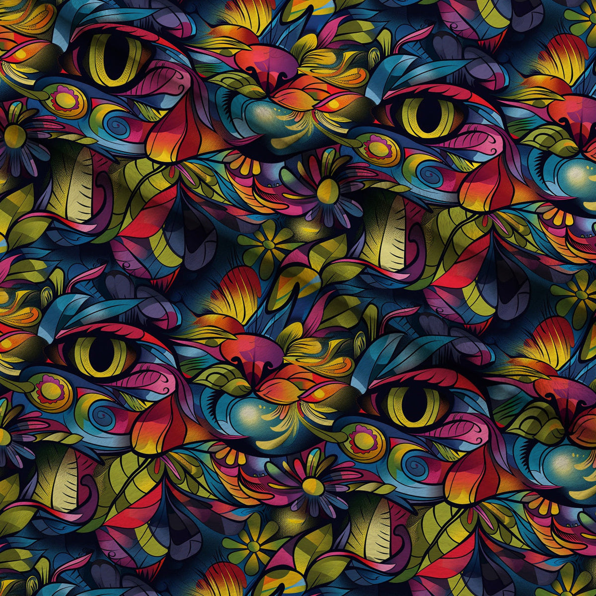 Psychedelic Whiskers Pattern 9 Minky Fabric