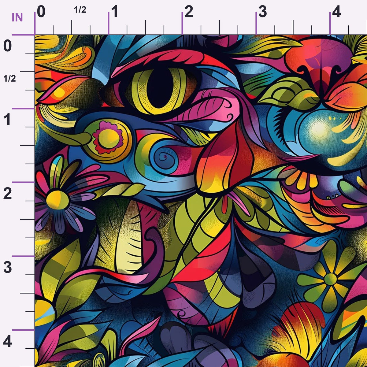 Psychedelic Whiskers Pattern 9 Minky Fabric