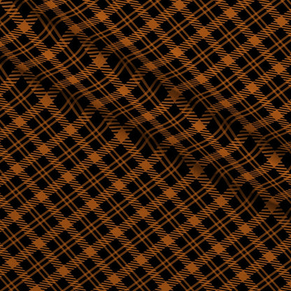 Pumpkin Gingham Pattern 10 Minky Fabric
