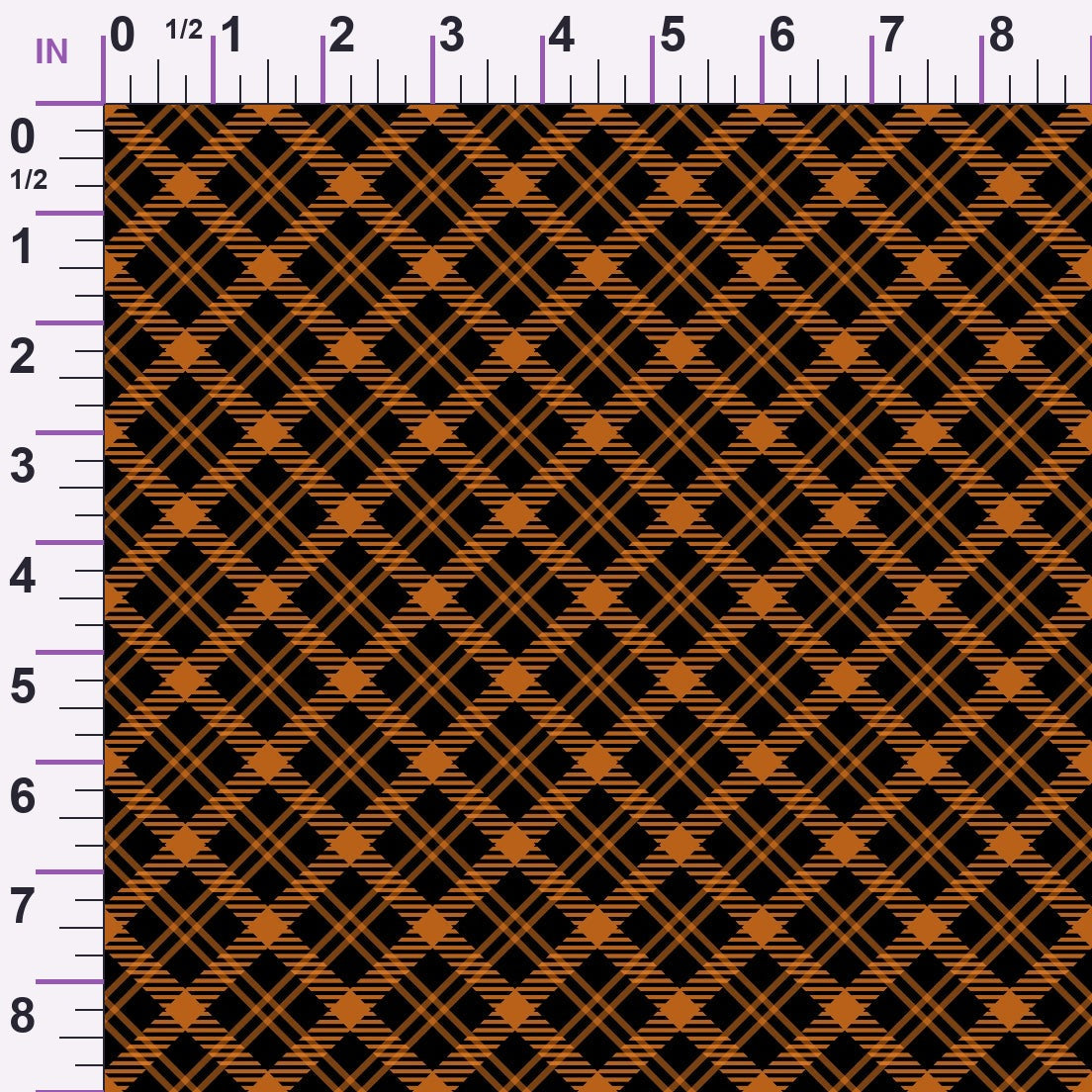 Pumpkin Gingham Pattern 10 Minky Fabric