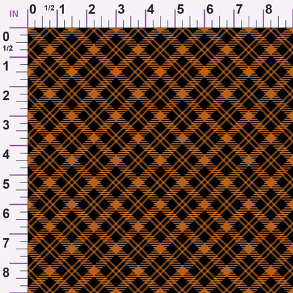 Pumpkin Gingham Pattern 10 Minky Fabric