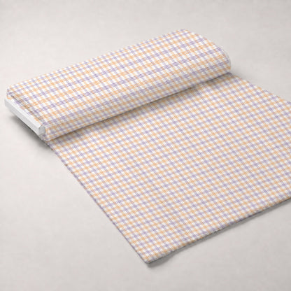 Pumpkin Gingham Pattern 11 Minky Fabric