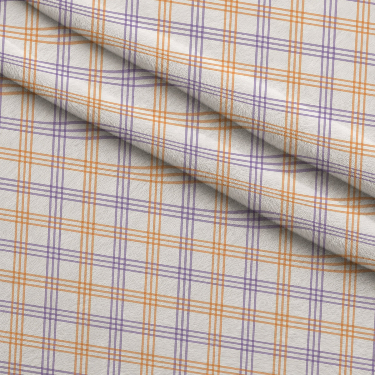 Pumpkin Gingham Pattern 11 Minky Fabric