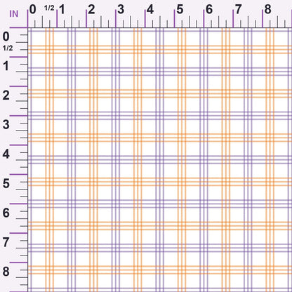 Pumpkin Gingham Pattern 11 Minky Fabric