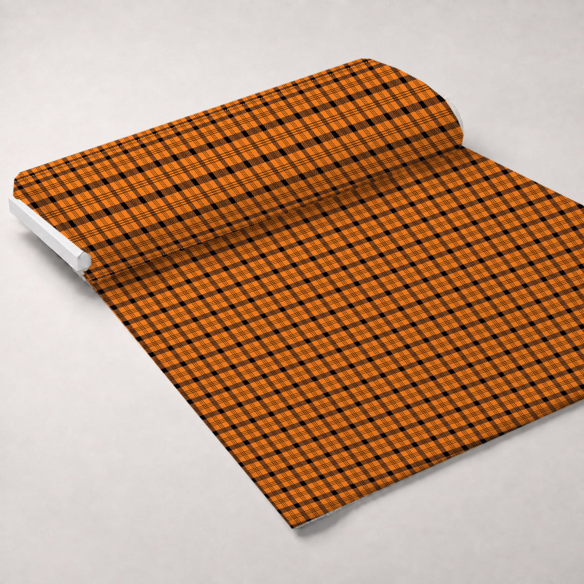 Pumpkin Gingham Pattern 12 Minky Fabric