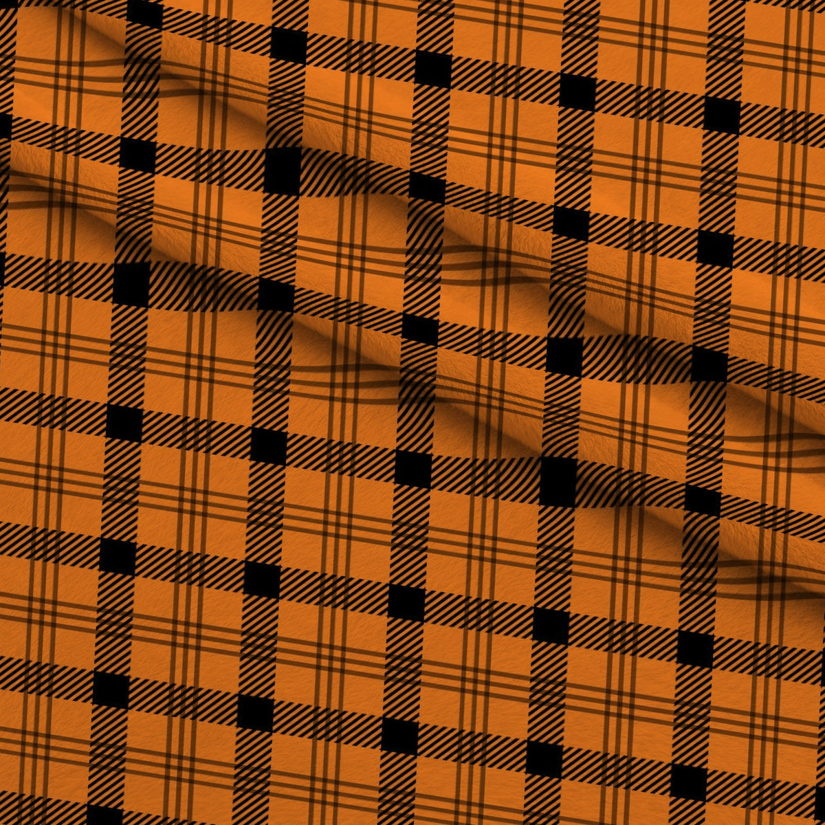 Pumpkin Gingham Pattern 12 Minky Fabric