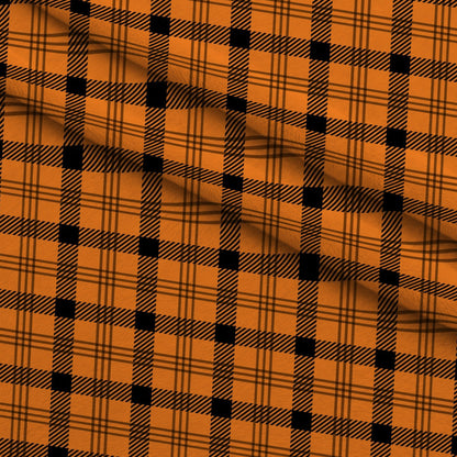 Pumpkin Gingham Pattern 12 Minky Fabric