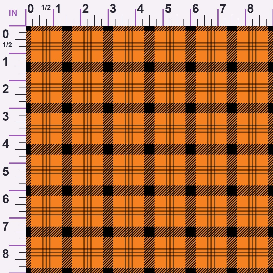 Pumpkin Gingham Pattern 12 Minky Fabric