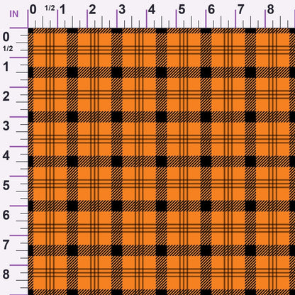 Pumpkin Gingham Pattern 12 Minky Fabric