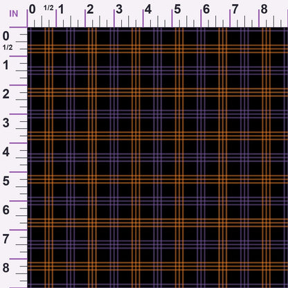 Pumpkin Gingham Pattern 13 Minky Fabric
