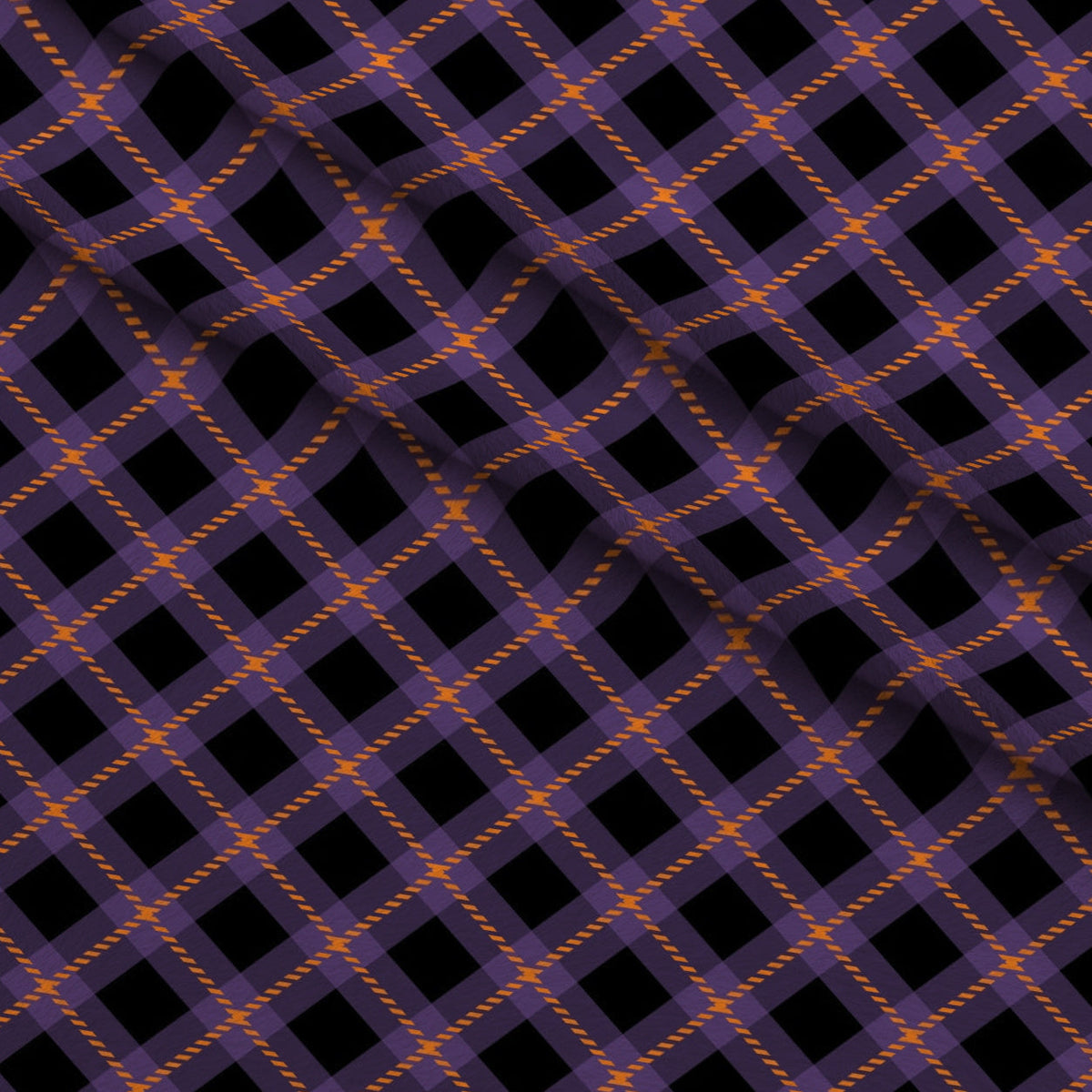 Pumpkin Gingham Pattern 15 Minky Fabric