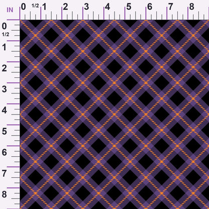 Pumpkin Gingham Pattern 15 Minky Fabric