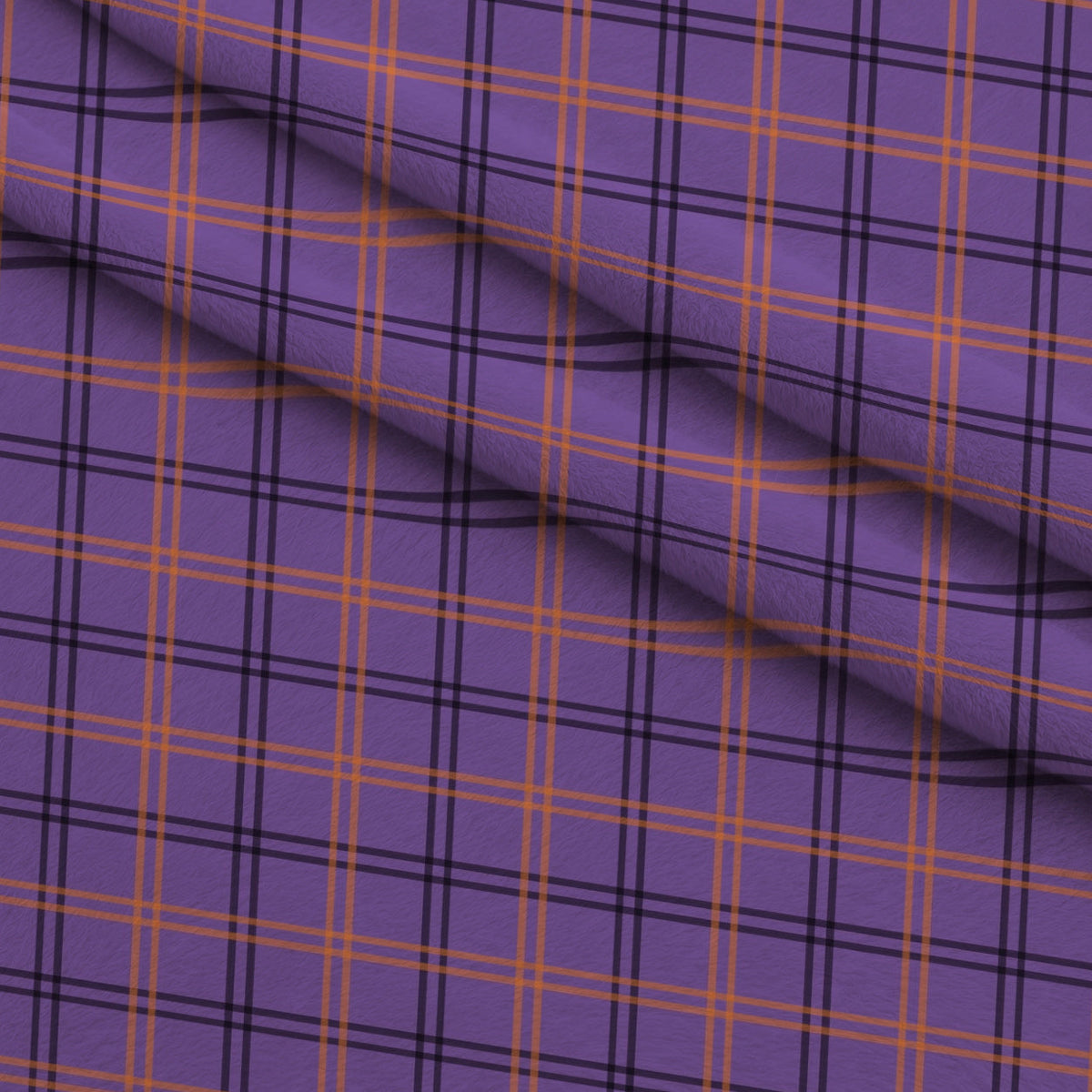 Pumpkin Gingham Pattern 16 Minky Fabric