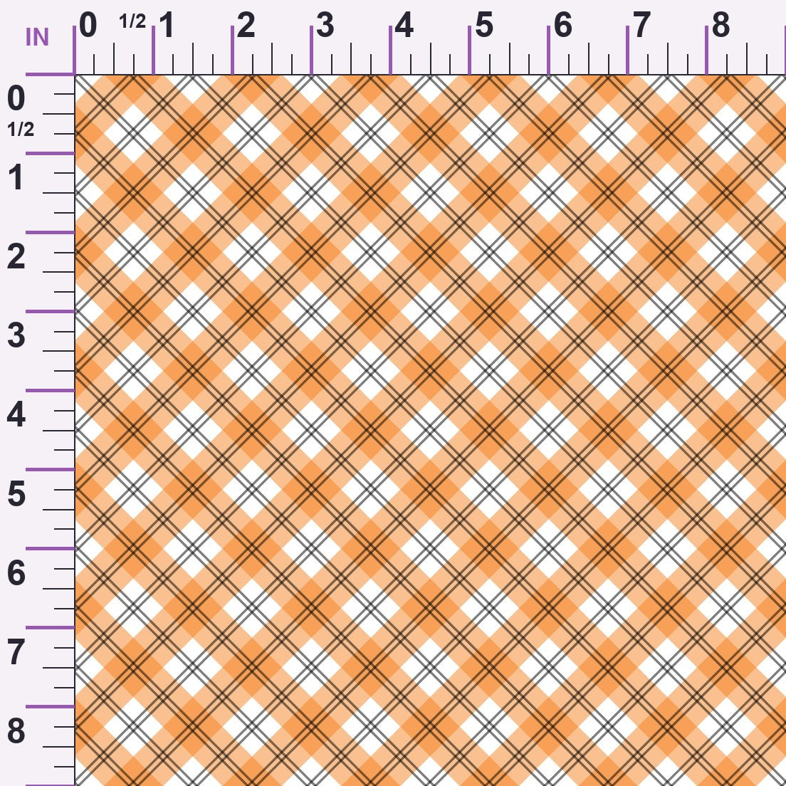 Pumpkin Gingham Pattern 17 Minky Fabric