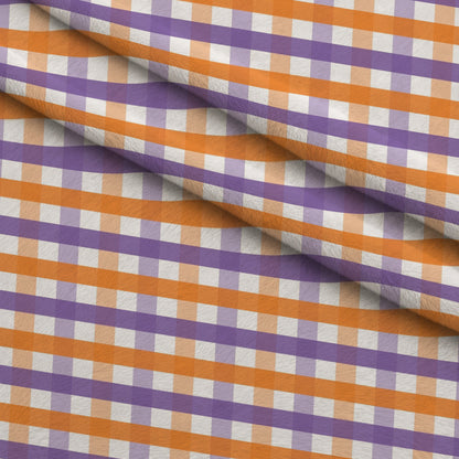 Pumpkin Gingham Pattern 18 Minky Fabric