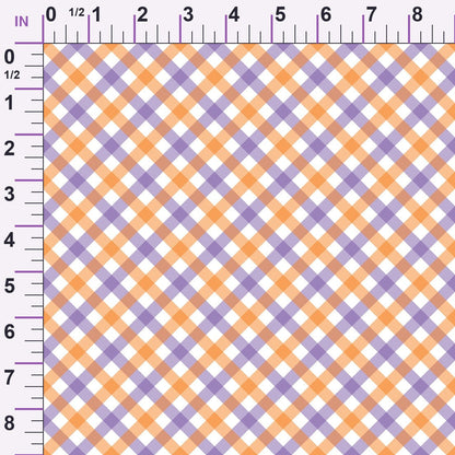 Pumpkin Gingham Pattern 2 Minky Fabric