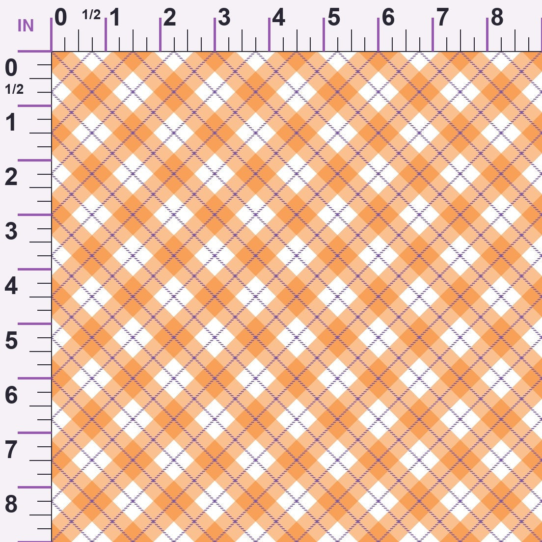 Pumpkin Gingham Pattern 20 Minky Fabric