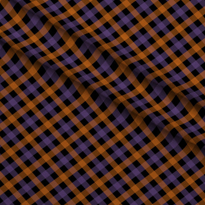Pumpkin Gingham Pattern 3 Minky Fabric
