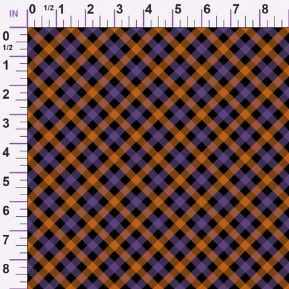 Pumpkin Gingham Pattern 3 Minky Fabric