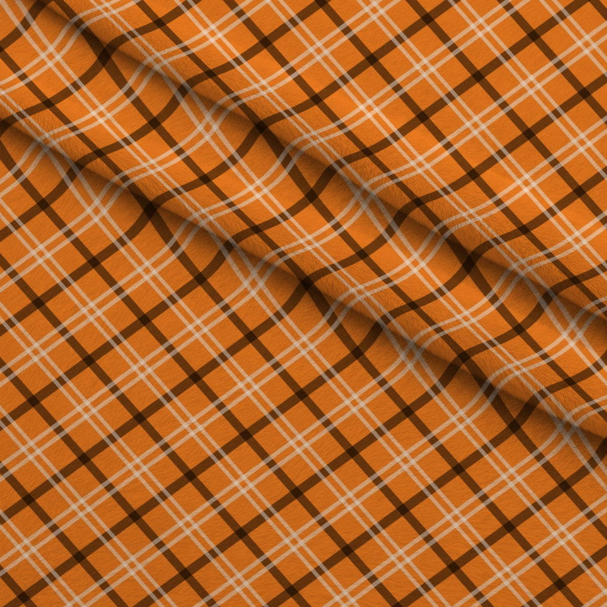 Pumpkin Gingham Pattern 4 Minky Fabric