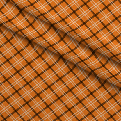 Pumpkin Gingham Pattern 4 Minky Fabric