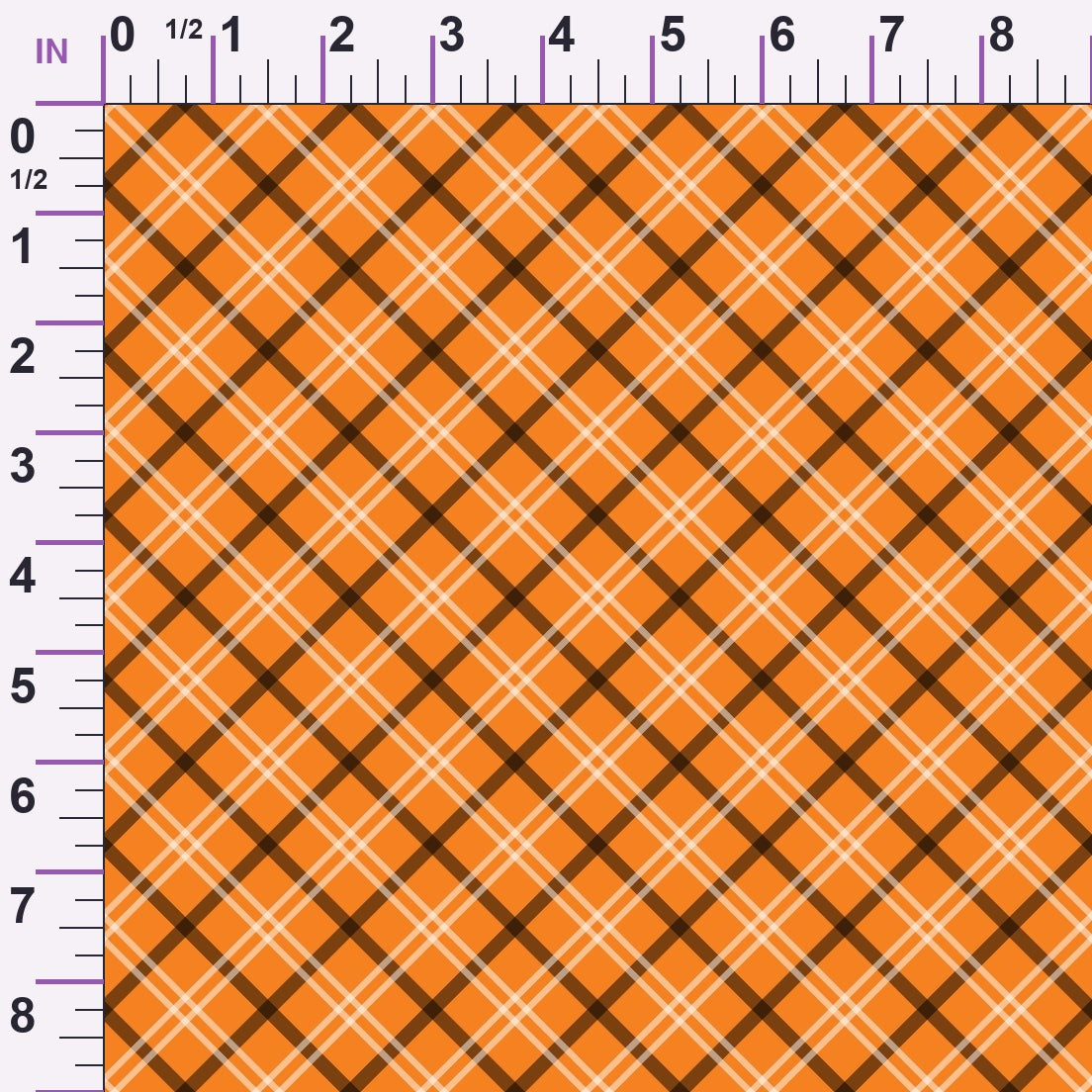 Pumpkin Gingham Pattern 4 Minky Fabric