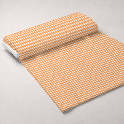 Pumpkin Gingham Pattern 6 Minky Fabric
