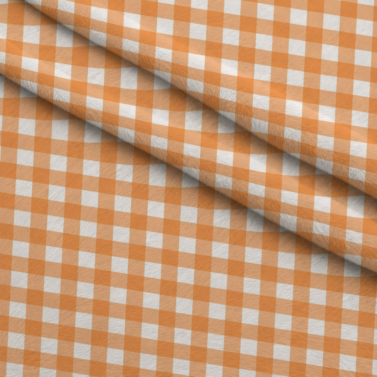 Pumpkin Gingham Pattern 6 Minky Fabric
