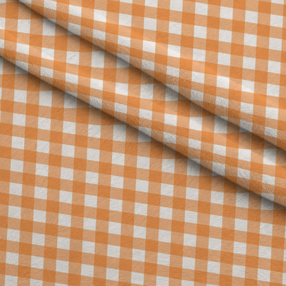 Pumpkin Gingham Pattern 6 Minky Fabric