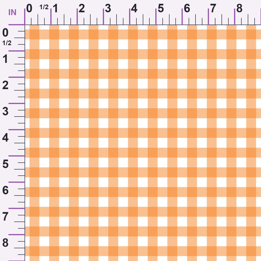 Pumpkin Gingham Pattern 6 Minky Fabric