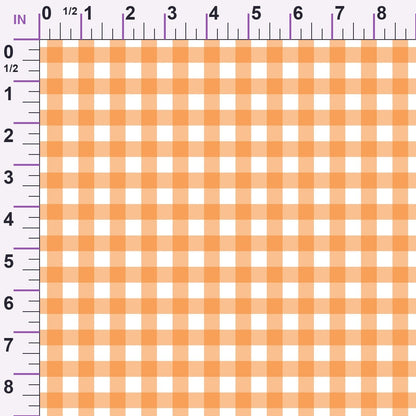 Pumpkin Gingham Pattern 6 Minky Fabric
