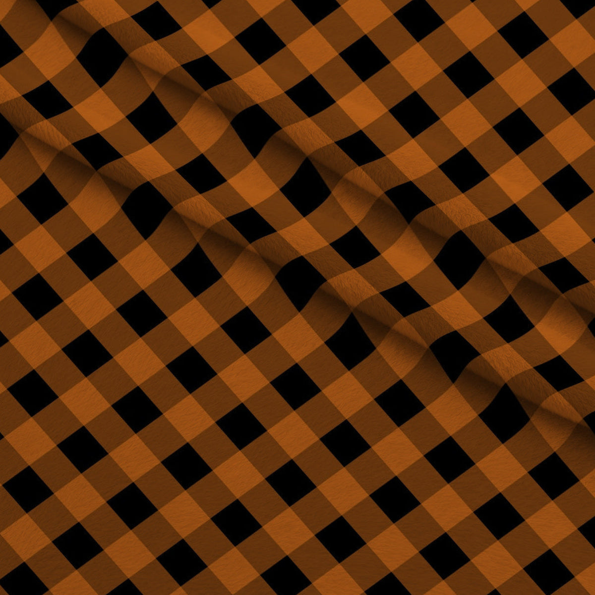 Pumpkin Gingham Pattern 7 Minky Fabric