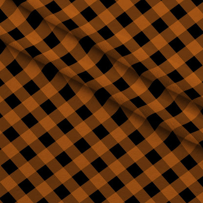 Pumpkin Gingham Pattern 7 Minky Fabric