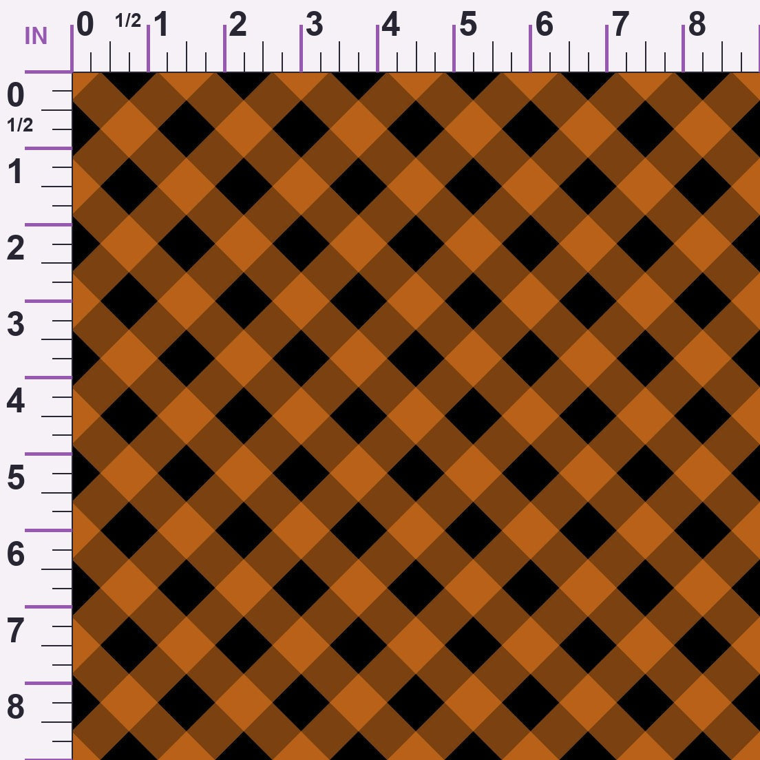Pumpkin Gingham Pattern 7 Minky Fabric