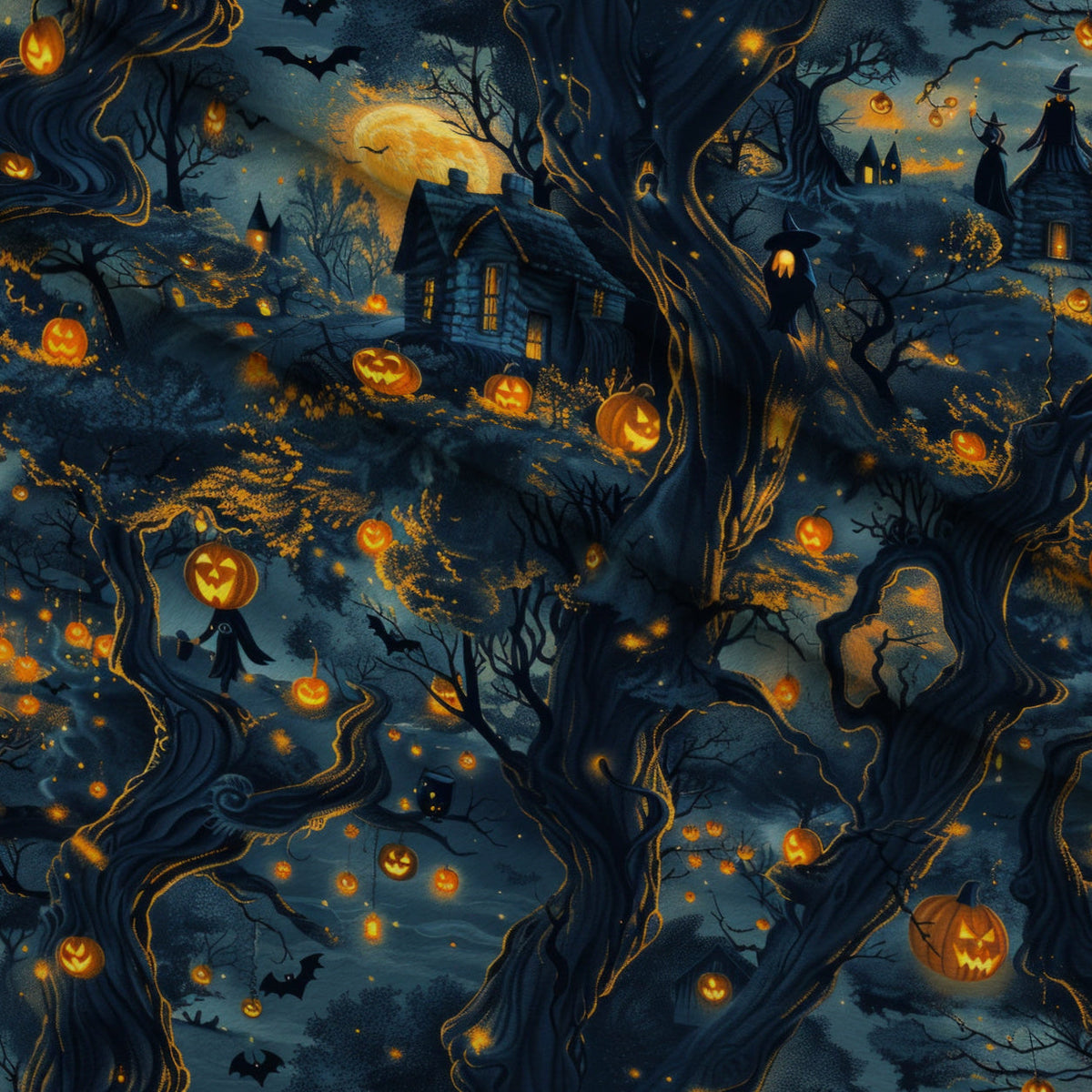Pumpkin Hollow Pattern 24 Minky Fabric