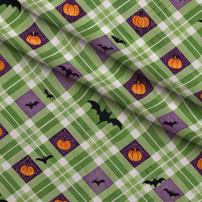 Pumpkin Patch Plaid Pattern 5 Minky Fabric