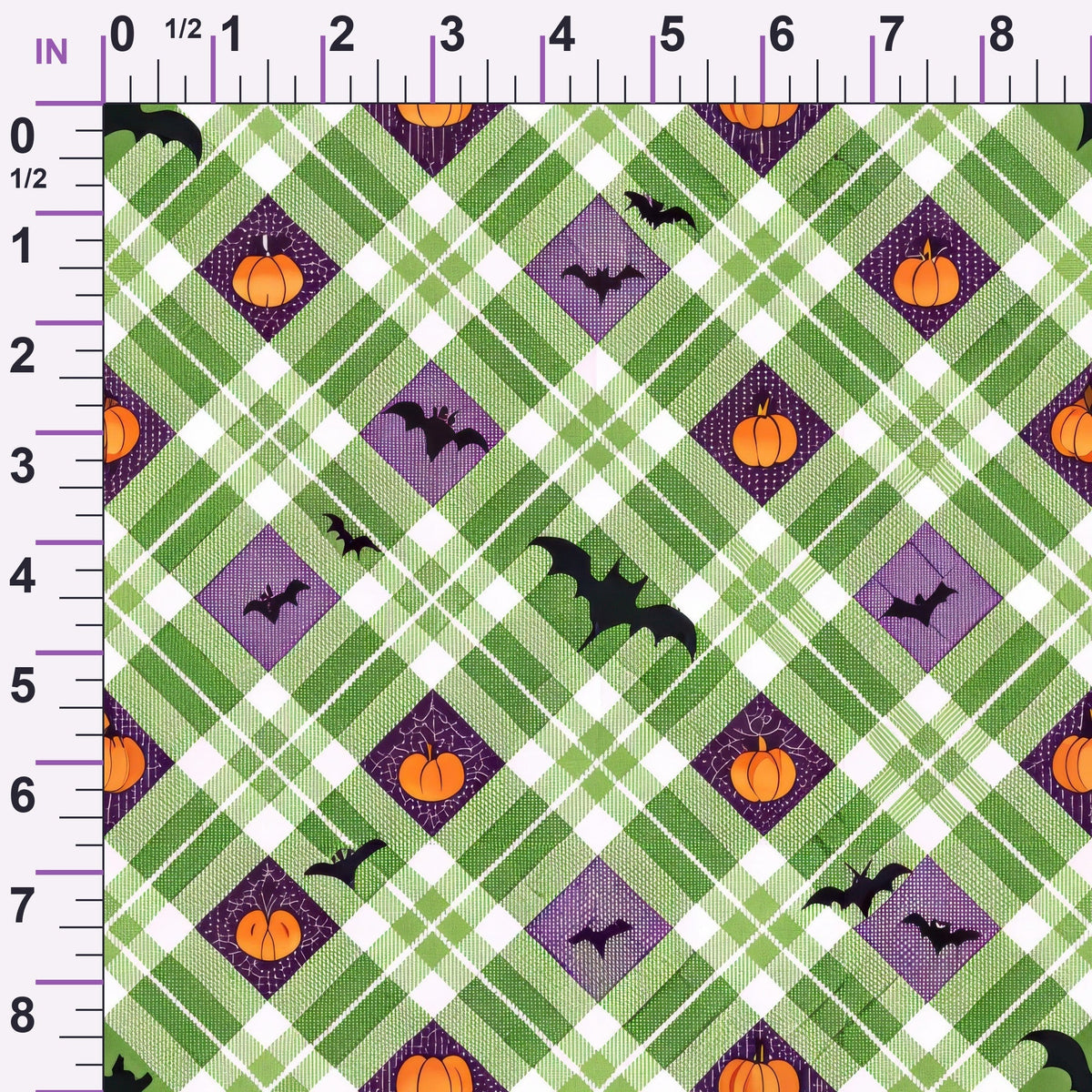 Pumpkin Patch Plaid Pattern 5 Minky Fabric
