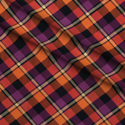 Pumpkin Patch Plaid Pattern 7 Minky Fabric