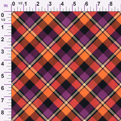 Pumpkin Patch Plaid Pattern 7 Minky Fabric