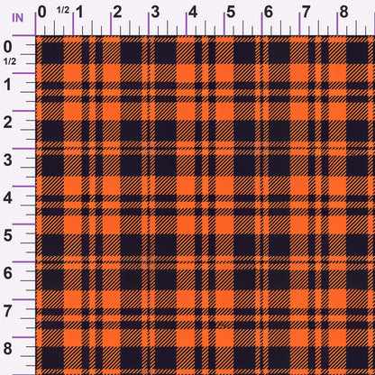 Pumpkin Patch Plaid Pattern 8 Minky Fabric