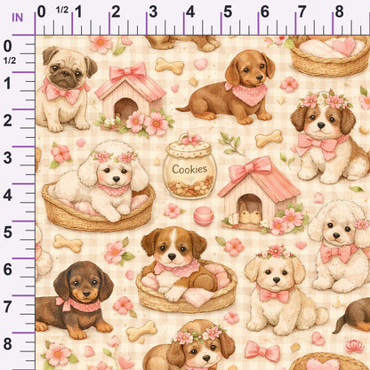 Puppy Love Picnic Pattern 1 Minky Fabric