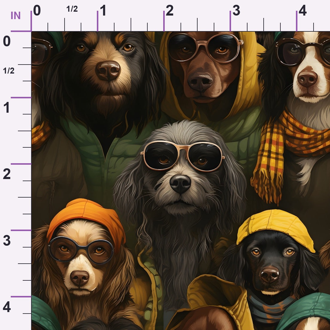 Puppy Portraits Pattern 3 Minky Fabric