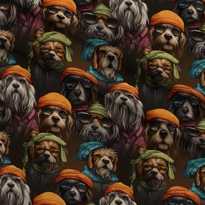 Puppy Portraits Pattern 4 Minky Fabric