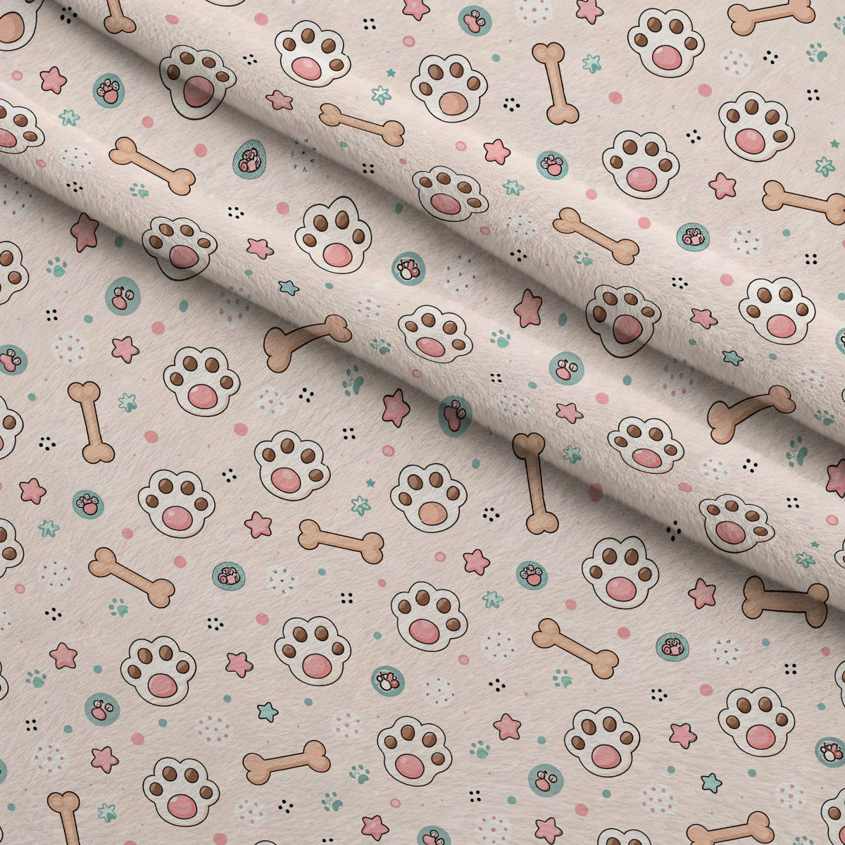 Puppy Prints Pattern 1 Minky Fabric