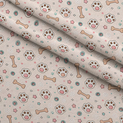 Puppy Prints Pattern 1 Minky Fabric