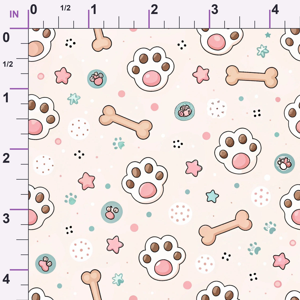 Puppy Prints Pattern 1 Minky Fabric